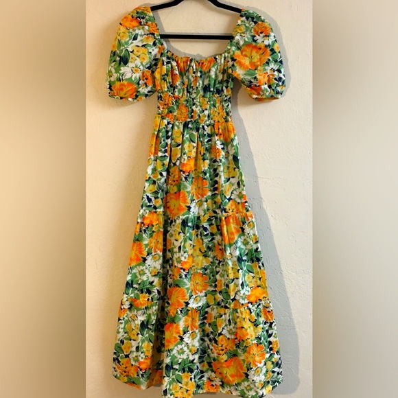 Faithfull the Brand Dresses & Skirts - Faithful The Brand 100% Cotton Midi Floral Dress 2 Yellow Spring Easter …
